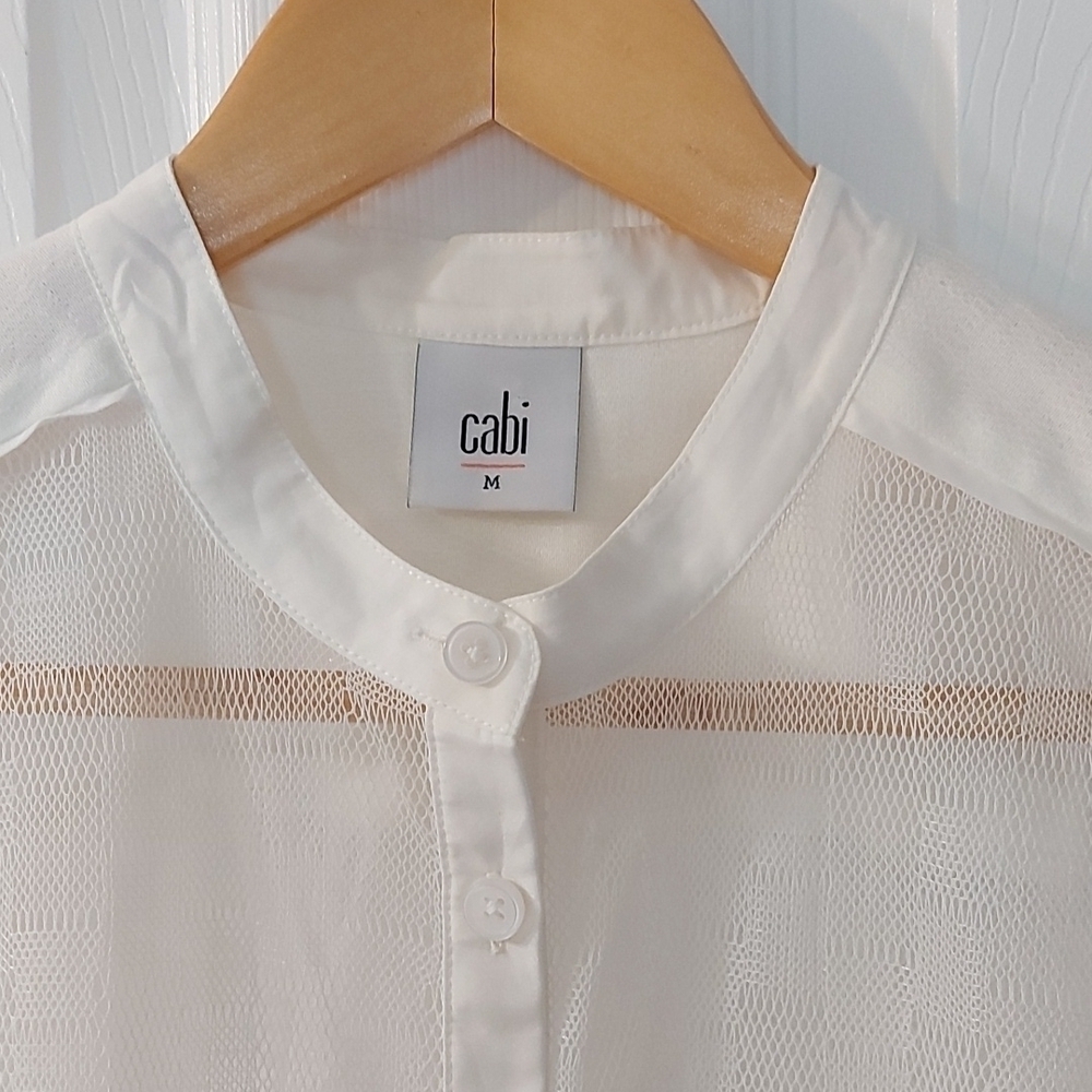 Cabi Prudence Lace Sleveless Top Ivory Boho Cowgirl Feminine Sheer Size Med - Picture 6 of 7